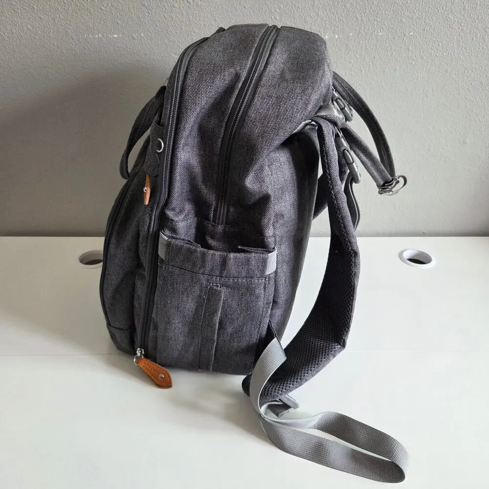 BabbleRoo Gray Baby Diaper Bag Backpack Unisex